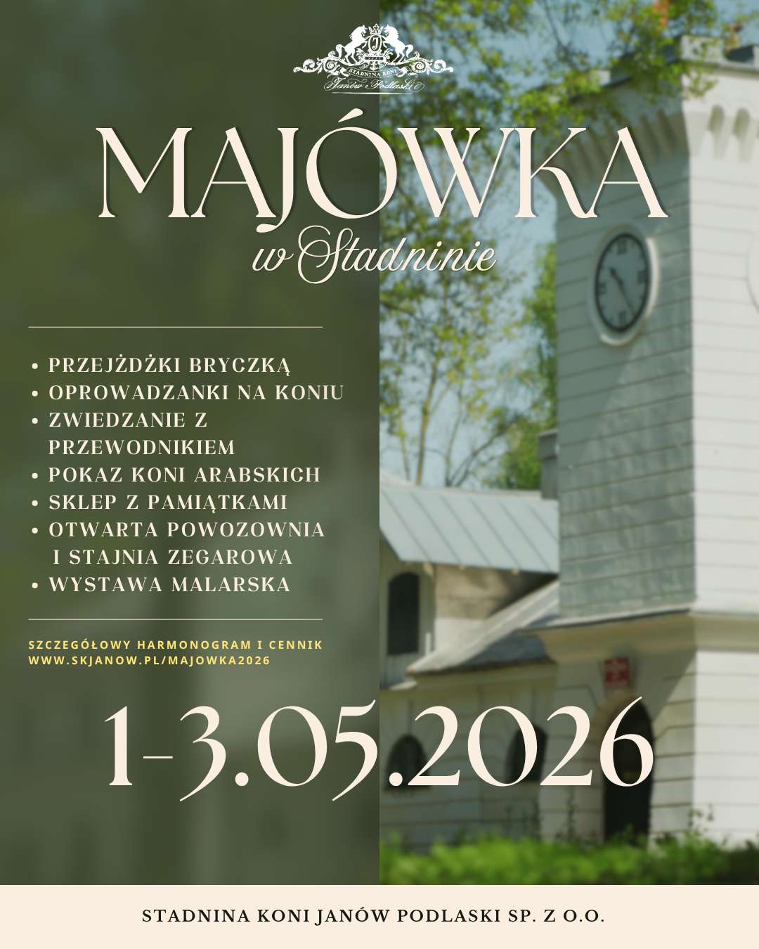 Majówka 2026 w Stadninie Koni Janów Podlaski